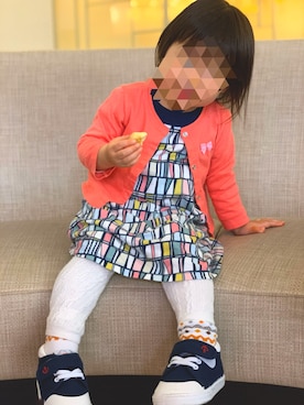 「MIKI HOUSE（ミキハウス）のアイテム（カーディガン/ボレロ）」を使った、sayaさん（レディース・152cm）の春コーディネート
