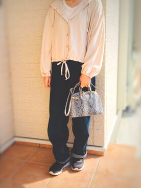 「ハニーズ」｜「アイテム（その他アウター）」を使った、みつ葉@3姉妹ままさん（レディース・157cm）の春コーディネート