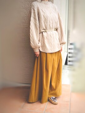 「パイソン柄」｜「アイテム（モカシン/デッキシューズ）」を使った、みつ葉@3姉妹ままさん（レディース・157cm）の春コーディネート