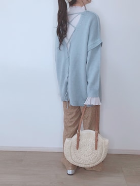 「サークルバッグ」｜「アイテム（パンプス）」を使った、みつ葉@3姉妹ままさん（レディース・157cm）の春コーディネート