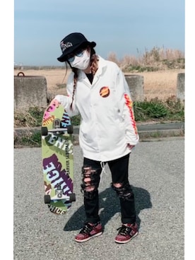 「SANTA CRUZ（サンタクルーズ）のアイテム（ジャケット/アウター）」を使った、みこ〜さん（レディース・165cm）の春コーディネート