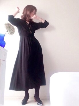 ユニクロ ユニクロ の レーヨンカシュクールワンピース 長袖 ワンピース Wear