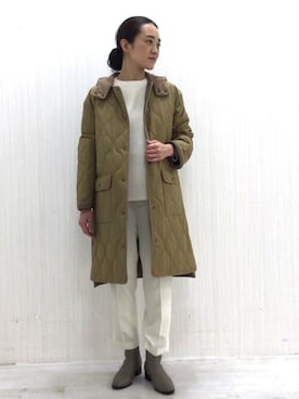 「human woman（ヒューマンウーマン）の◆オリジナルショートブーツ（ブーツ）」を使った、Yokoさん（レディース・158cm）の冬コーディネート