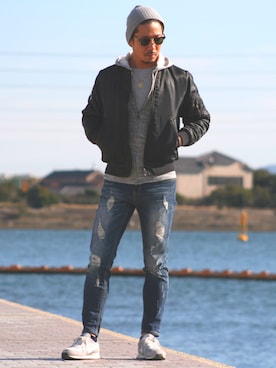 「United Athle（ユナイテッドアスレ）のアイテム（その他アウター）」を使った、Shota_Nakaharaさん（メンズ・176cm）の冬コーディネート