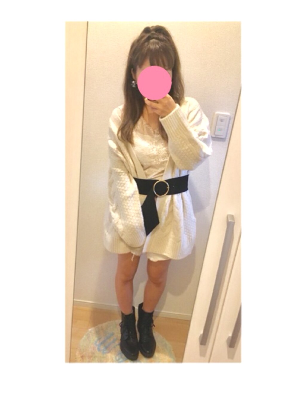 「ホワイトコーデ」｜「GUのアイテム（カーディガン/ボレロ、ホワイト系）」を使った、YU⋈KIさん（レディース・151cm）の秋コーディネートの1枚目の写真