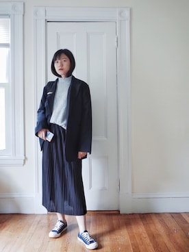 「mixxmixのアイテム（ジャケット/アウター）」を使った、awuweiさん（レディース・163cm）の秋コーディネート