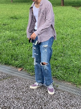 「FTC（エフティーシー）のアイテム（トップス）」を使った、まっつんさん（メンズ・180cm）の夏コーディネート