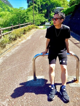 「BASECONTROL（ベースコントロール）のアイテム（パンツ）」を使った、N_RaF_nistaさん（メンズ・163cm）の夏コーディネート