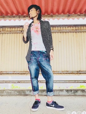 「osharewalker（オシャレウォーカー）のアイテム（トップス）」を使った、Kasane  Persakisさん（メンズ・179cm）の春コーディネート