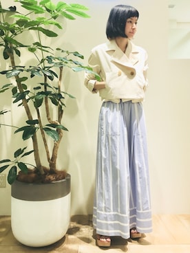 「Abahouse Devinette（ドゥヴィネット）のアイテム（ジャケット/アウター）」を使った、macciさん（レディース・160cm）の春コーディネート