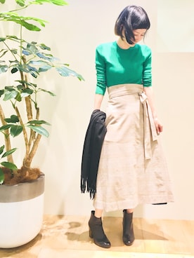 「Abahouse Devinette（ドゥヴィネット）のアイテム」を使った、macciさん（レディース・160cm）の春コーディネート