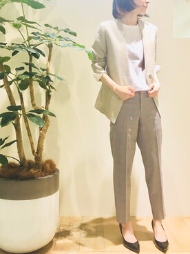 「Abahouse Devinette（ドゥヴィネット）のアイテム（ジャケット/アウター）」を使った、macciさん（レディース・160cm）の春コーディネート