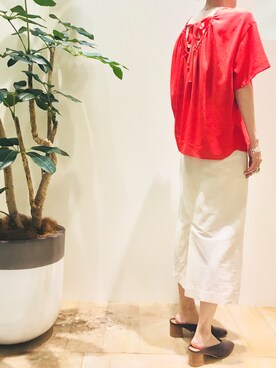 「Abahouse Devinette（ドゥヴィネット）のアイテム」を使った、macciさん（レディース・160cm）の夏コーディネート