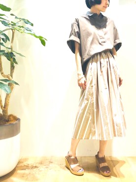 「Abahouse Devinette（ドゥヴィネット）のアイテム」を使った、macciさん（レディース・160cm）の夏コーディネート
