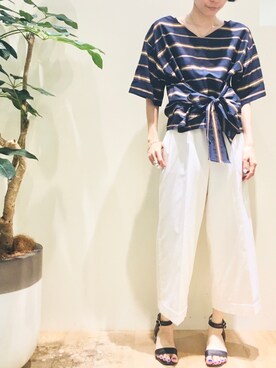 「Abahouse Devinette（ドゥヴィネット）のアイテム」を使った、macciさん（レディース・160cm）の夏コーディネート
