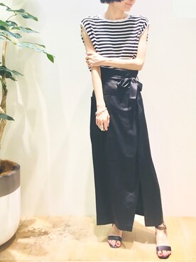 「Abahouse Devinette（ドゥヴィネット）のアイテム」を使った、macciさん（レディース・160cm）の夏コーディネート