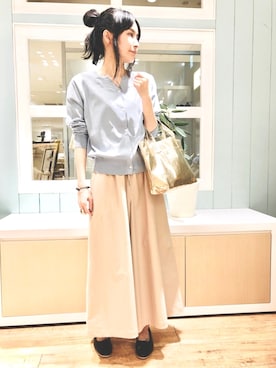 「キュロット」｜「アイテム（バレエシューズ）」を使った、macciさん（レディース・160cm）の春コーディネート