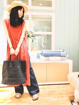 「collex（コレックス）のアイテム（パンツ）」を使った、macciさん（レディース・160cm）の春コーディネート