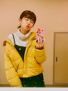 Gu ジーユー のダウンジャケット コート イエロー系 を使ったレディース人気ファッションコーディネート Wear