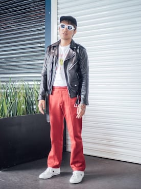 「TOPMAN（トップマン）のアイテム（キャップ）」を使った、Ethan Chuさん（メンズ・172cm）の冬コーディネート