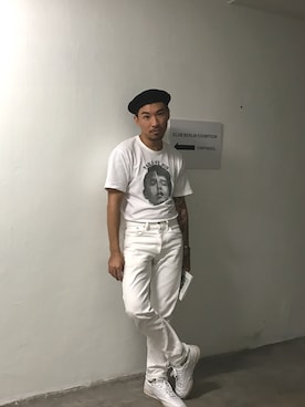 「TOPMAN（トップマン）のアイテム（ハンチング/ベレー帽）」を使った、Ethan Chuさん（メンズ・172cm）の冬コーディネート