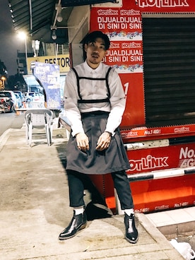 「GREYHOUND（グレイハウンド）のアイテム」を使った、Ethan Chuさん（メンズ・172cm）の夏コーディネート