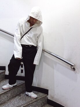 「GREYHOUND（グレイハウンド）のアイテム」を使った、Ethan Chuさん（メンズ・172cm）の夏コーディネート