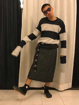 「GREYHOUND（グレイハウンド）のアイテム」を使った、Ethan Chuさん（メンズ・172cm）の秋コーディネート