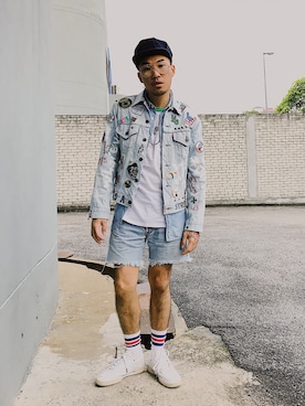 「GREYHOUND（グレイハウンド）のアイテム」を使った、Ethan Chuさん（メンズ・172cm）の冬コーディネート