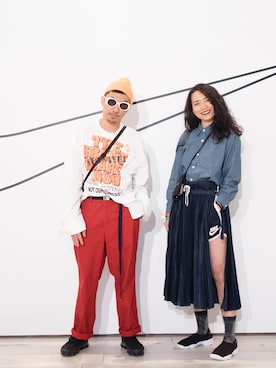 「Carhartt WIP（カーハートダブリューアイピー）のアイテム（ニットキャップ/ビーニー）」を使った、Ethan Chuさん（メンズ・172cm）の春コーディネート
