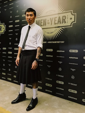 「GREYHOUND（グレイハウンド）のアイテム」を使った、Ethan Chuさん（メンズ・172cm）の夏コーディネート