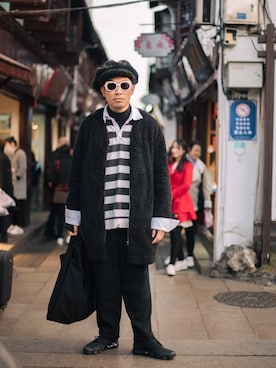 「Saint Laurent」｜「アイテム（ブルゾン）」を使った、Ethan Chuさん（メンズ・172cm）の夏コーディネート