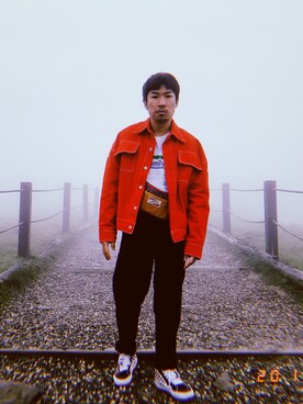 「GREYHOUND（グレイハウンド）のアイテム」を使った、Ethan Chuさん（メンズ・172cm）の夏コーディネート