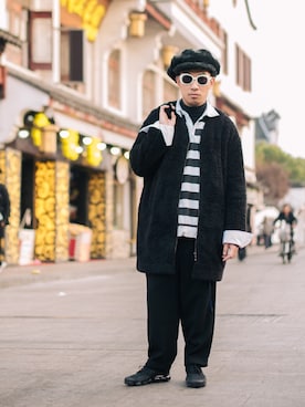 「stripes」｜「アイテム（ジャケット/アウター）」を使った、Ethan Chuさん（メンズ・172cm）の夏コーディネート