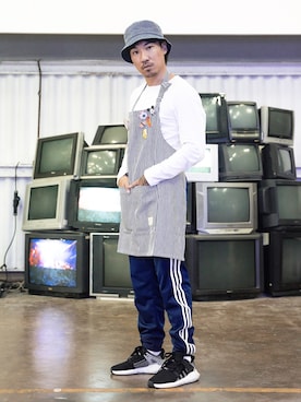 「summer」｜「アイテム（オールインワン・サロペット）」を使った、Ethan Chuさん（メンズ・172cm）の夏コーディネート