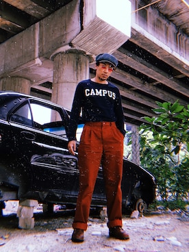 「summer」｜「アイテム（ハンチング/ベレー帽）」を使った、Ethan Chuさん（メンズ・172cm）の夏コーディネート