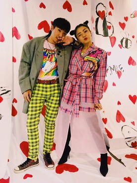 「TOPMAN（トップマン）のアイテム（パンツ）」を使った、Ethan Chuさん（メンズ・172cm）の春コーディネート