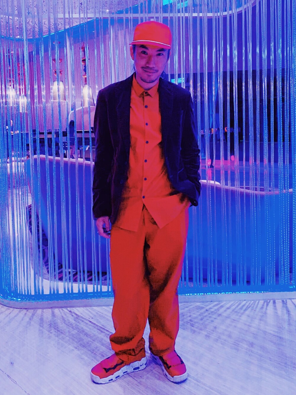 「summer、spring、red、menswear、NIKE、vintage、古着、春コーデ、男の子、古着MIX」｜「TOPMANのアイテム（キャップ、レッド系）」を使った、Ethan Chuさん（メンズ・172cm）の春コーディネートの1枚目の写真