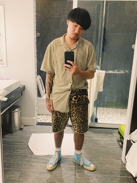 「MONKI（モンキ）のアイテム（バッグ）」を使った、Ethan Chuさん（メンズ・172cm）の夏コーディネート