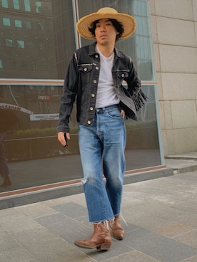 「menswear」｜「アイテム（ブーツ）」を使った、Ethan Chuさん（メンズ・172cm）の秋コーディネート