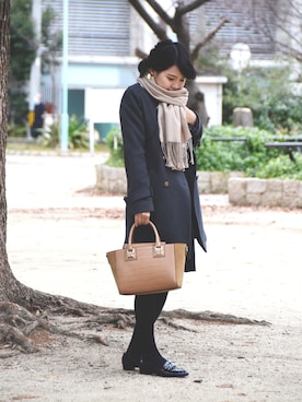 「アイテム（ヘアゴム）」を使った、chinoさん（レディース・157cm）の冬コーディネート