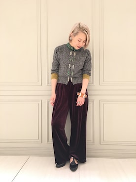 「アイテム（バングル/リストバンド）」を使った、SHCさん（レディース・155cm）の秋コーディネート