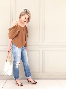 「mame（マメ）のアイテム（バッグ）」を使った、SHCさん（レディース・155cm）の春コーディネート