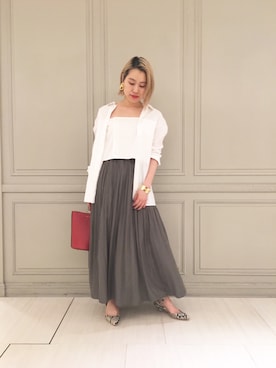 「アイテム（ゴールド系）」を使った、SHCさん（レディース・155cm）の夏コーディネート