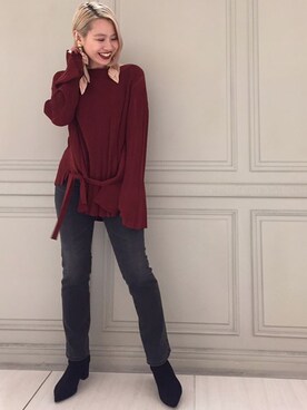 「アイテム（イヤリング）」を使った、SHCさん（レディース・155cm・20代）の秋コーディネート