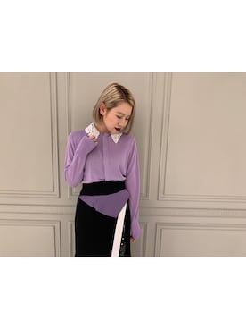 「mame（マメ）のアイテム（トップス）」を使った、SHCさん（レディース・155cm）の春コーディネート