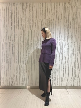 「Maison Margiela（メゾンマルジェラ）のアイテム（ブーツ）」を使った、SHCさん（レディース・155cm）の秋コーディネート