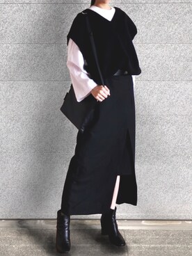 「CLANE（クラネ）のアイテム（ベスト）」を使った、翠さん（レディース・159cm）の夏コーディネート