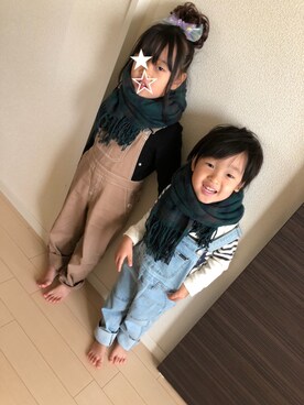 「apres les cours（アプレレクール）のアイテム（サロペット/オーバーオール）」を使った、♡nkk♡さん（レディース・160cm）の冬コーディネート