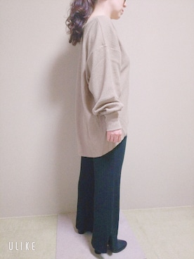 「GU（ジーユー）のアイテム（パンツ、ブラック系）」を使った、双葉さん（レディース・150cm）の秋コーディネート